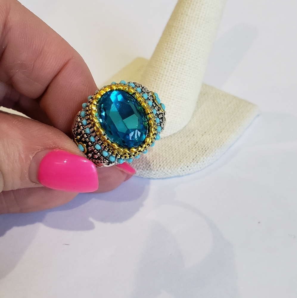 Gorgeous Men's Huge Aquamarine 925 Silver Ring - Picture 4 of 10